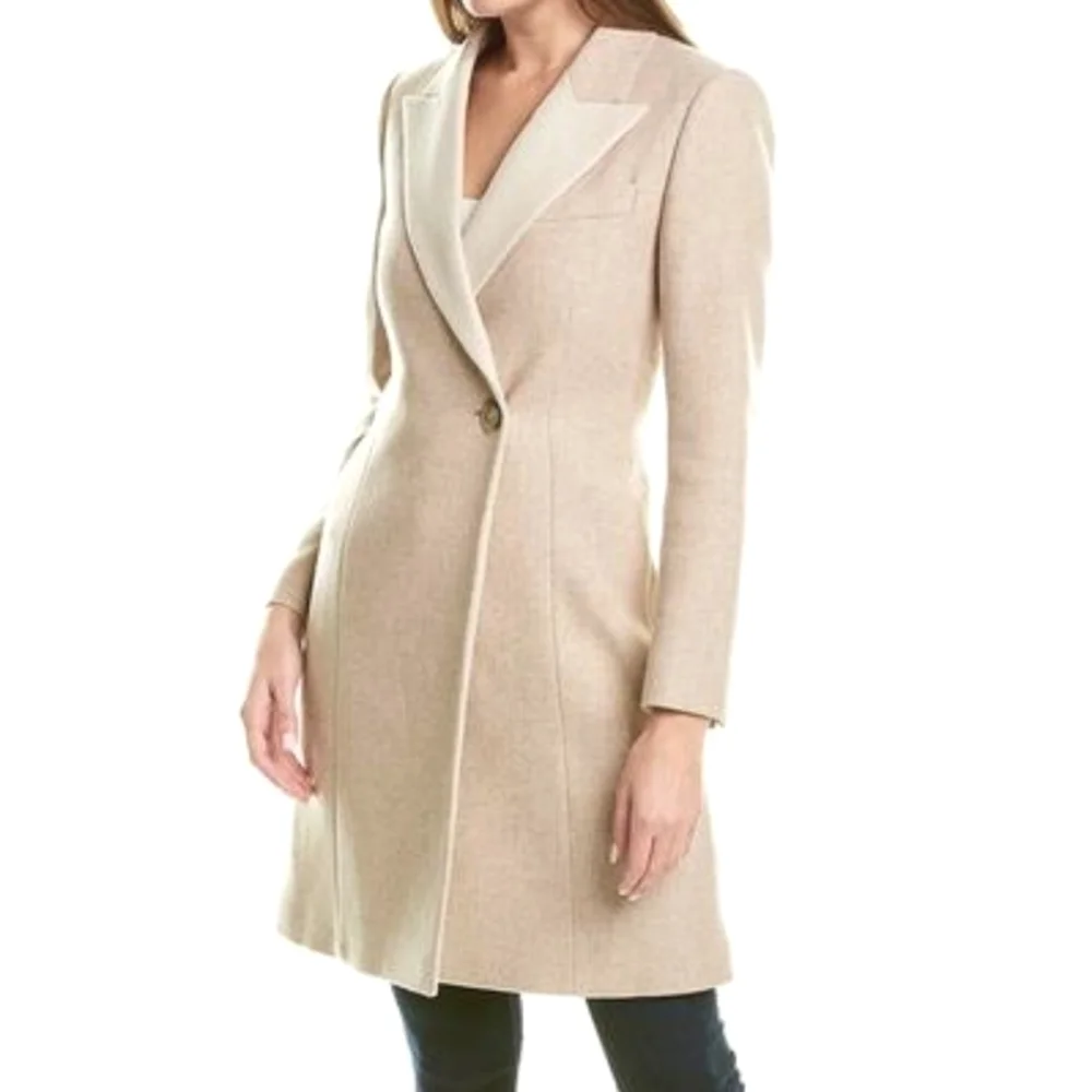 NWT REISS | Mandie Contrast Collar Mid-Length Coat - Picture 3 of 15